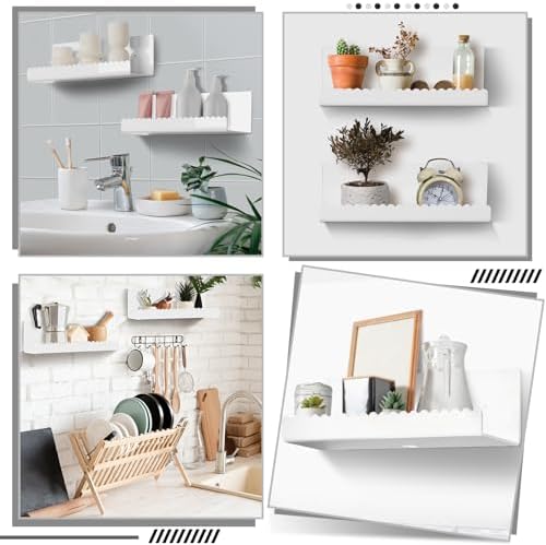Zioffiel 2 Pack White Acrylic Floating Shelves 118 Wall Organizer