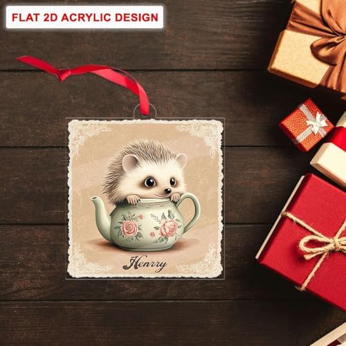 Personalized Name Hedgehog Hanging Ornament