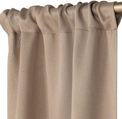 Superior Blackout Curtains Set of 2 Panels 42 x 84 Tan
