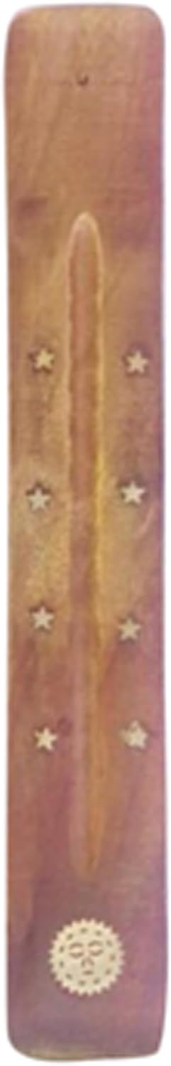 Hosley Wood Incense Holder 10 Inches Sun Design