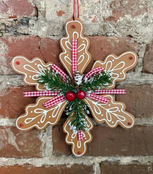 Craig Bachman 8-Inch Gingerbread Snowflake Christmas Ornament