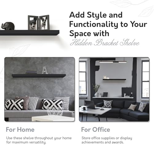 InPlace Heavy Duty Floating Shelf - Black