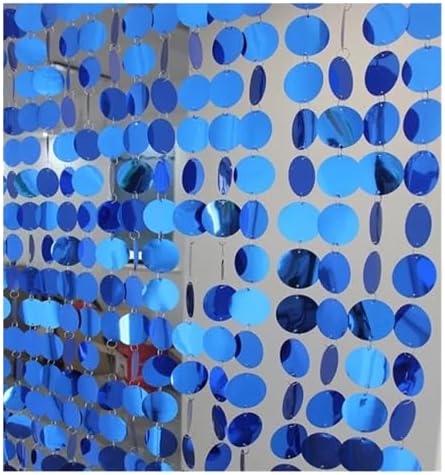 PVC Sequins Curtain Blue 5 Strips 150cm DIY Wedding Decor