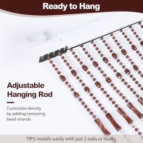 Beaded Curtain for Doorway Acrylic Marble Caramel 355 x 78
