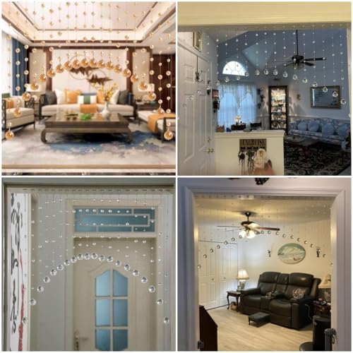 Crystal Beaded Curtain 20 Strings Arched Door Divider