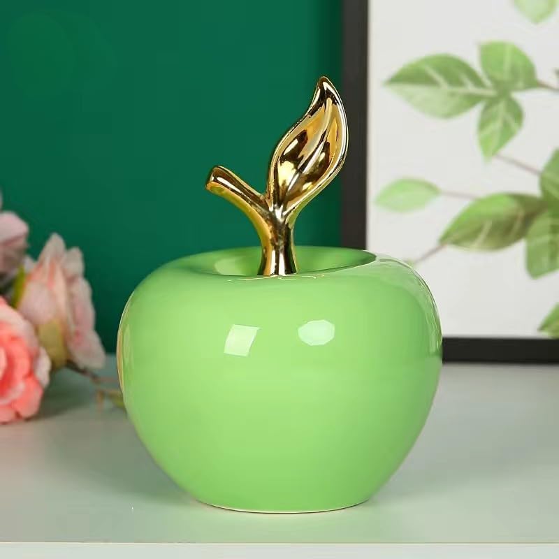 Luxury Ceramic Red Apple Figurine - Elegant Home Decor
