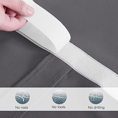 PONY DANCE Door Curtain Panel Blackout Privacy Thermal Insulated 26x72 Inch Grey