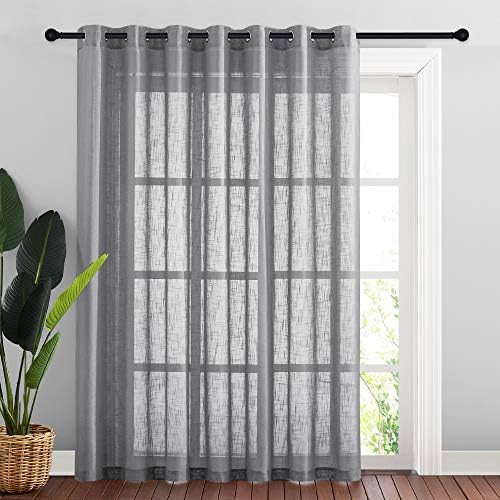 NICETOWN Linen Textured Window Curtain with Grommet Top