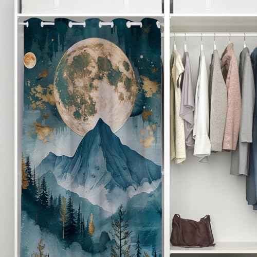 Abstract Forest Door Curtain for Privacy and Style