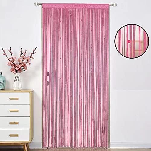 Beaded Curtain Pink 100x200cm for Door Decor