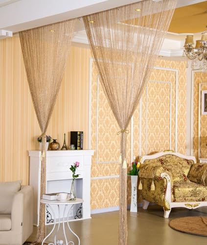 2PCS 39x79inch Glitter String Curtain Doorway Beads