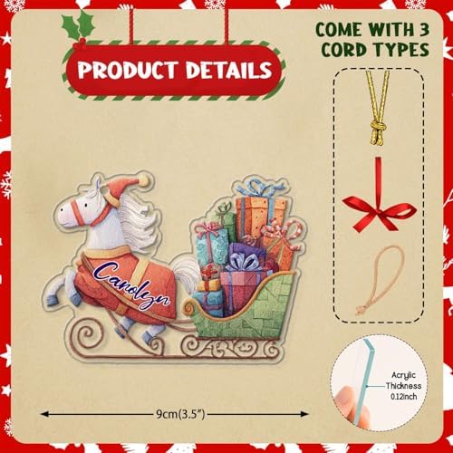 Personalized Horse Sleigh Christmas Ornament with Name
