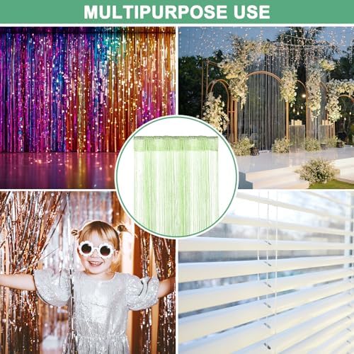 Decorative Door String Curtain with Fringe Design Fruit Green