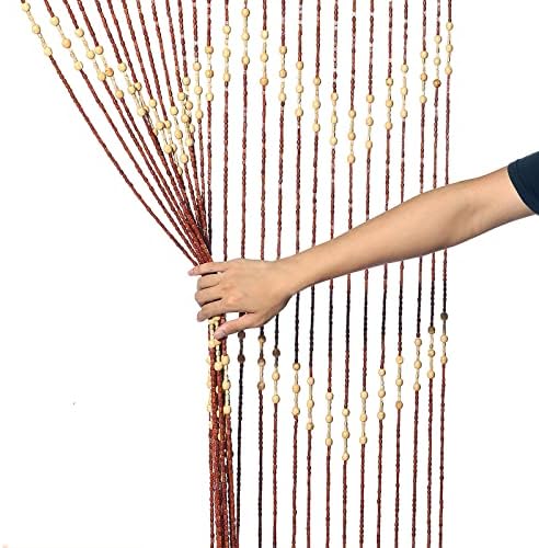 Wood Beaded Curtain for Doorways Wall Decor
