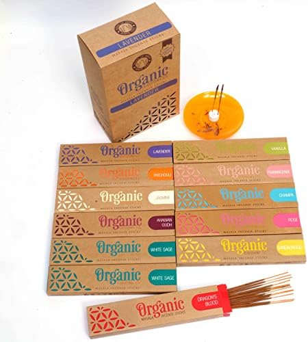 Song of India Organic Masala Incense Variety Pack of 12