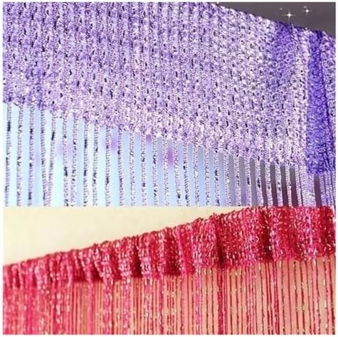 Shiny Tassel Door Divider Curtain 95x200CM Blue