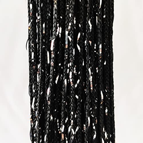 2 Pieces Black Beaded Curtain Door Divider Panel