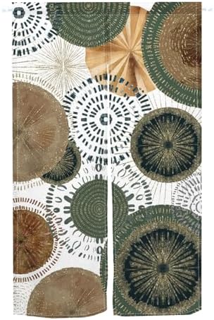 Traditional Japanese Door Curtain Kiwifruit Print 335x709 Inch Panel