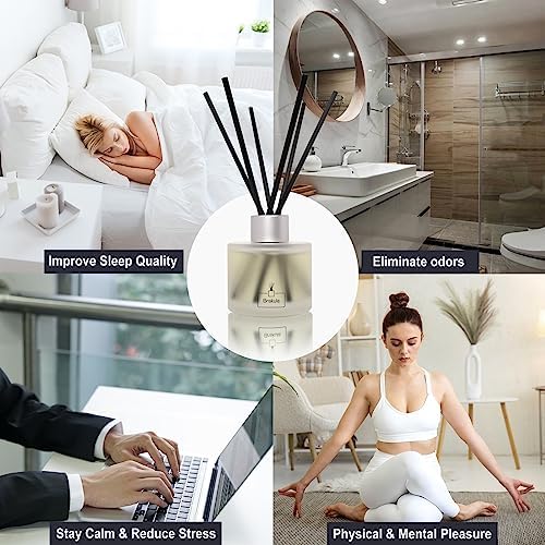 2 Packs Reed Diffuser Set - Bamboo White Tea Scented Home Fragrance