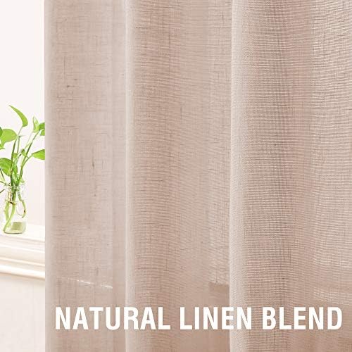 HVERSAILTEX Linen Sheer Curtains 84 Inch Long