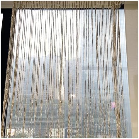 String Curtains Flash Line Shiny Tassel Door Divider Blue 100x200cm