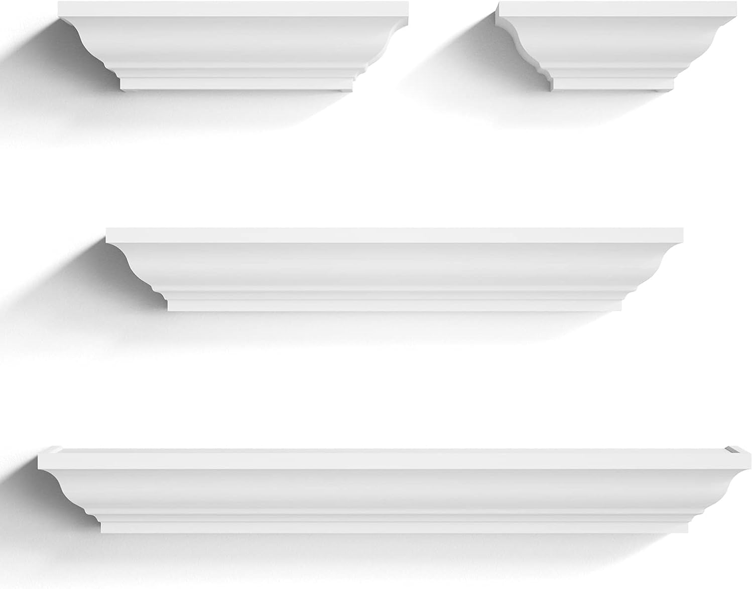 SRIWATANA White Floating Shelves Set of 4