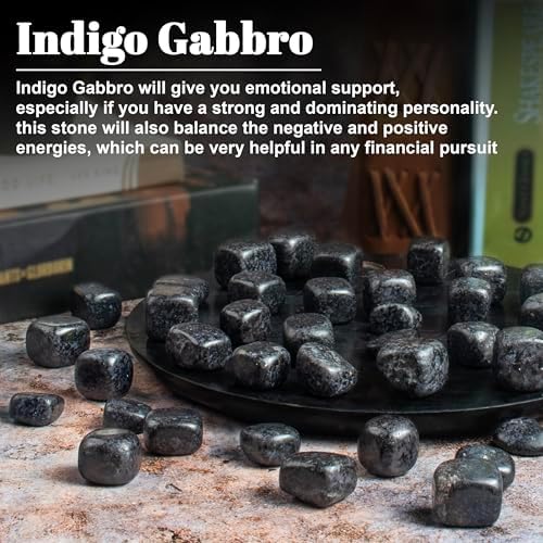 Crocon Indigo Gabbro Tumbled Stones Crystal Kit 1LB 20-25mm