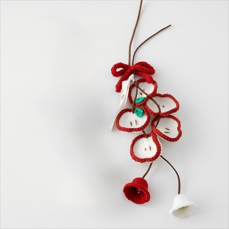 Higge Handmade Crochet Apple Slice Wind Chime Car Hanging Ornament