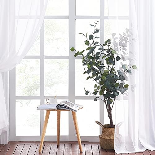 NICETOWN White Sheer Curtains for Sliding Glass Door
