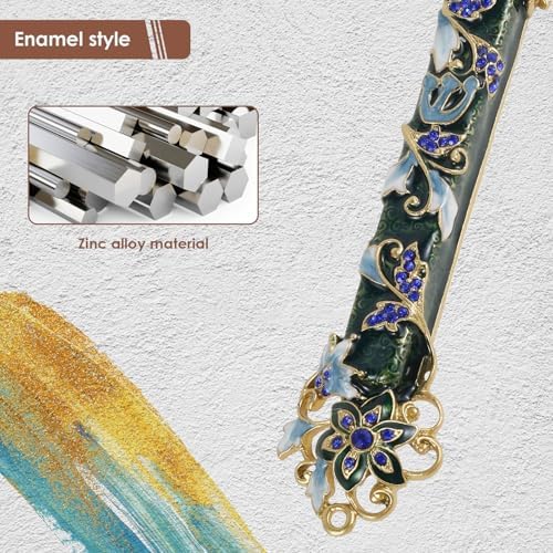 Hand Painted Green Mezuzah Zinc Alloy Decor