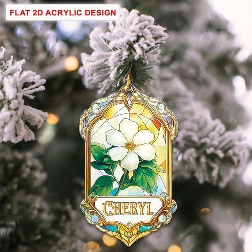 Custom Name Jasmine Hanging Ornament Personalized Acrylic Christmas Decoration
