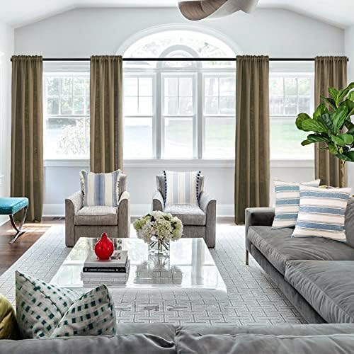 SHINELAND Light Brown Curtains 2 Panels Dark Mocha