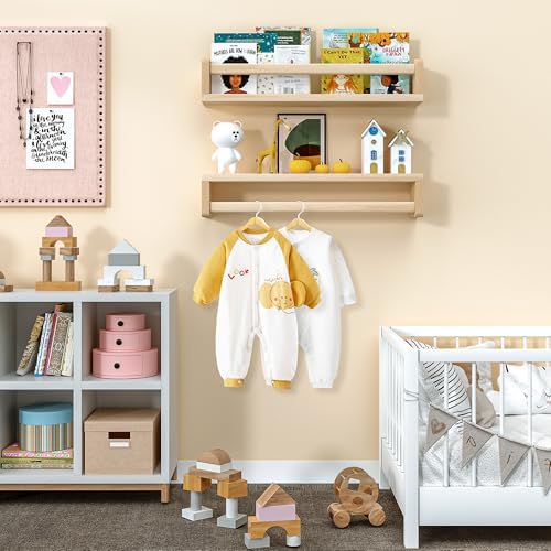 Heimlove Floating Bookshelf Set of 2 for Nursery Wall