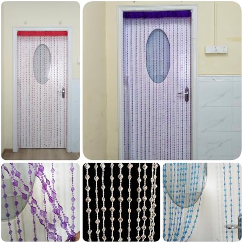 Ave Split Beaded Curtain Dark Blue 18 Strand