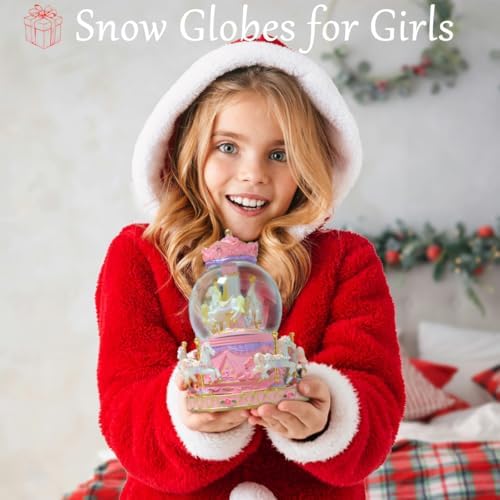 Carousel Horse Snow Globe Music Box with Light