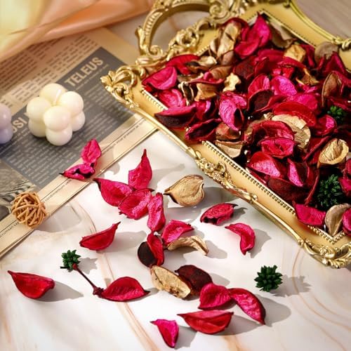 Nuanchu 6 Pcs Rose Red Potpourri Bags Scented Vase Fillers