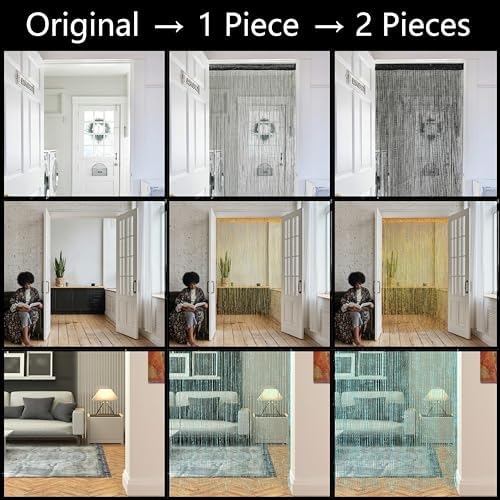 Glitter Beaded Curtain Panel for Windows Doorway