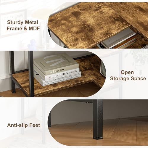 VECELO Corner Cabinet Table 3 Tier Storage Stand
