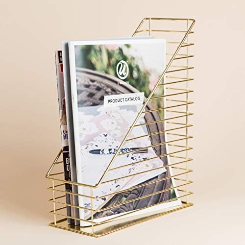 U Brands Metal Magazine Holder Gold