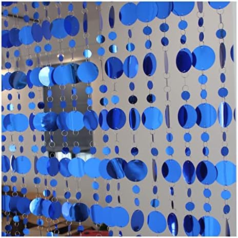 QueenBox 5Pcs 394in Round Sequin Curtain Blue