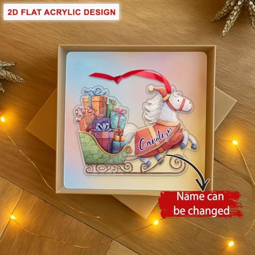 Personalized Horse Sleigh Christmas Ornament with Name