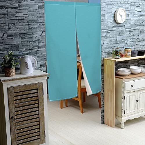 Leowefowa Solid Turquoise Blue Noren Door Curtain