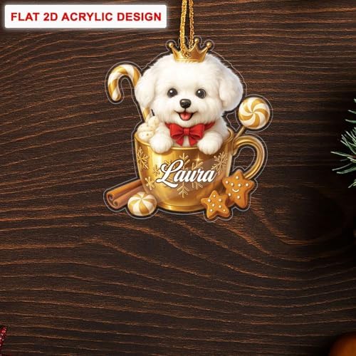 Personalized Bichon Frise Dog Christmas Ornament