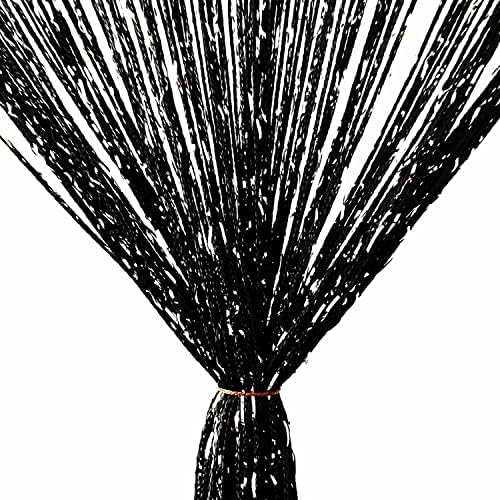 2 Pieces Black Beaded Curtain Door Divider Panel