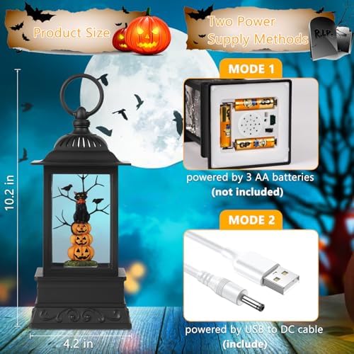 Melunar 10 Halloween Snow Globe with Light and Music
