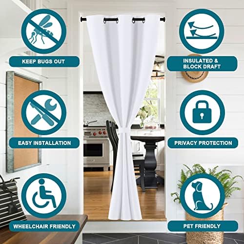 Turquoize Blackout Door Curtain 80 Inch Panel