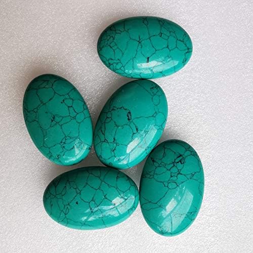 Loveliome Green Howlite Turquoise Oval Worry Stones for Stress Relief