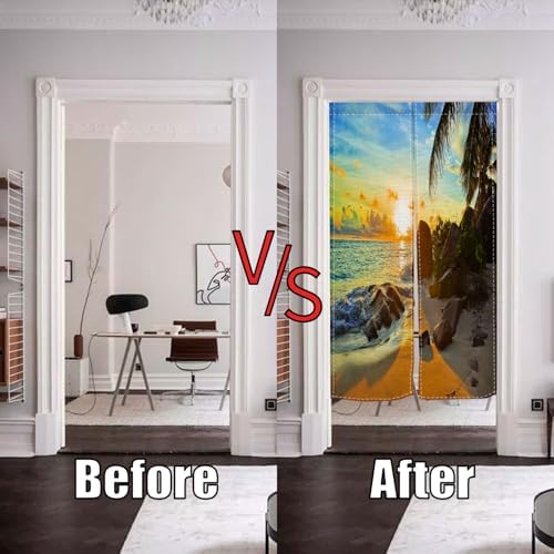Leowefowa Single-Side Noren Door Curtain Decor