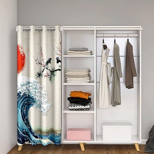 Castle Fairy Tree Sea Waves Door Curtain with Sunrise Design