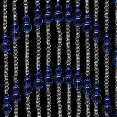 Glass Crystal Beaded Curtain for Doorways Adjustable 25 Strings Blue